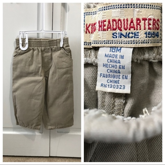 3/$25 KIDS HEADQUARTERS Beige Cotton Pants Size 18M - Picture 1 of 7